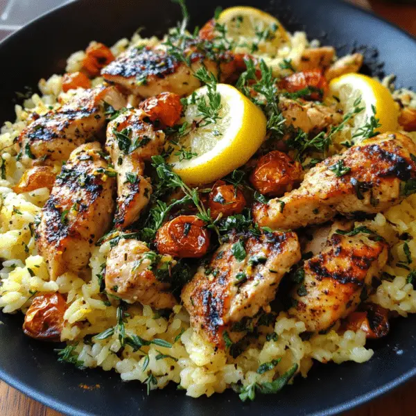 Greek Chicken and Lemon Rice - Snack Escape